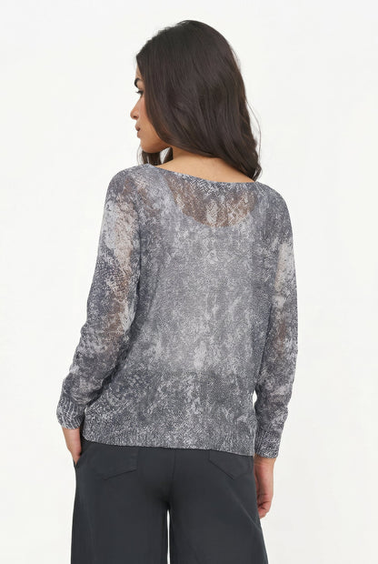 Women's Printed Boat-Neck Sweater