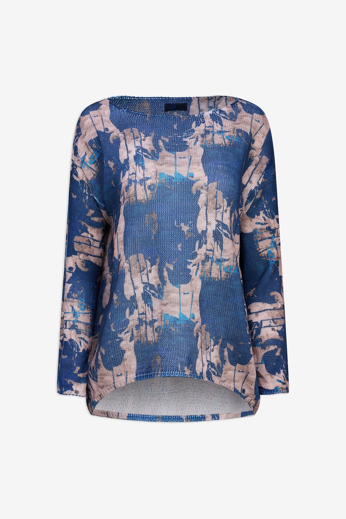 Women's Printed Knit Boat-Neck Sweater