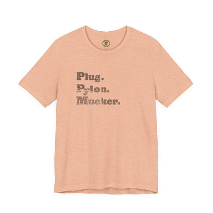 Plug Pylon Mucker T-Shirt - Hockey Hard Worker - Blue Collar Hockey - Maple Stick Hockey - True Fan Gift