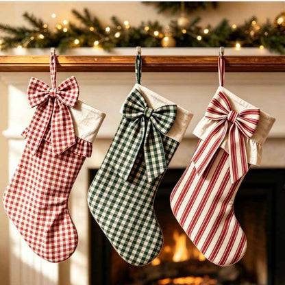 Christmas Fireplace Decorative Stocking Gift Bag