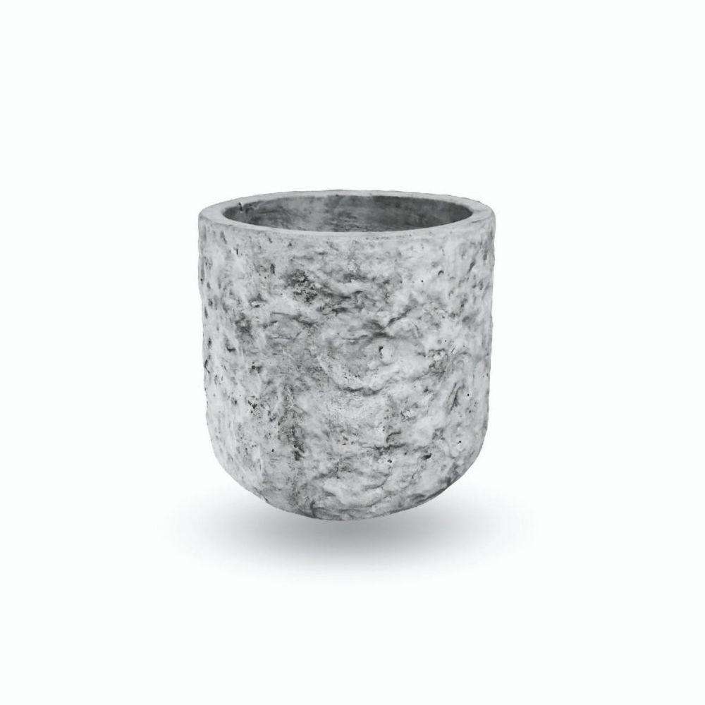 Roma Mid-Century Rock Planter With Wooden Stand