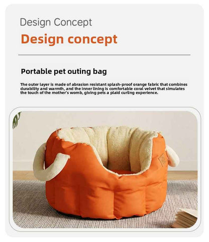 Car pet bed, Portable Warm Pet Handbag Deep Sleep Pet Nest