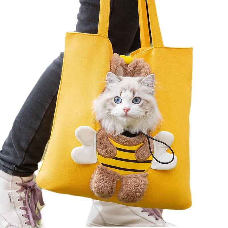 Pet Cartoon Style Diagonal Canvas Cat Soft-Sided Carrier