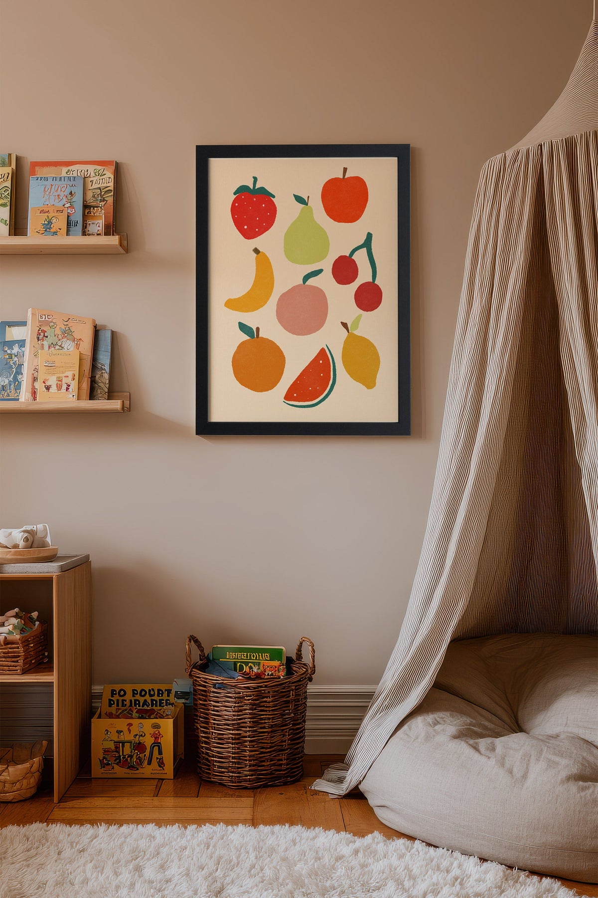 Panier Fruité, Toile rigide encadrée