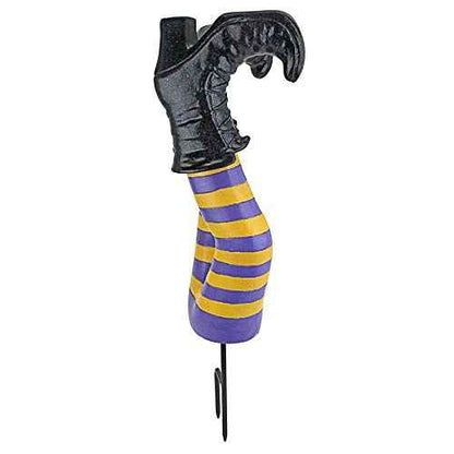 Design Toscano Crash Landing Wicked Witch Legs Halloween Garden Stake Statue, 42 cm, Polyresin,