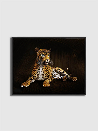 Leopard -Wildlife Canvas Art -Wall decor- Hand applied Gold varnish #4836-047