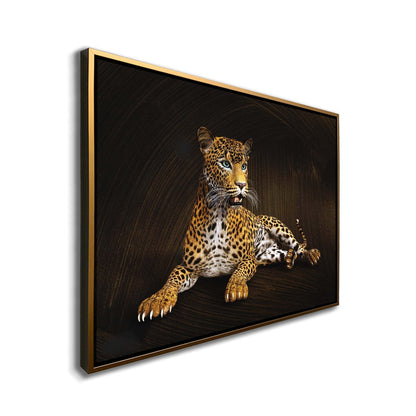 Leopard -Wildlife Canvas Art -Wall decor- Hand applied Gold varnish #4836-047