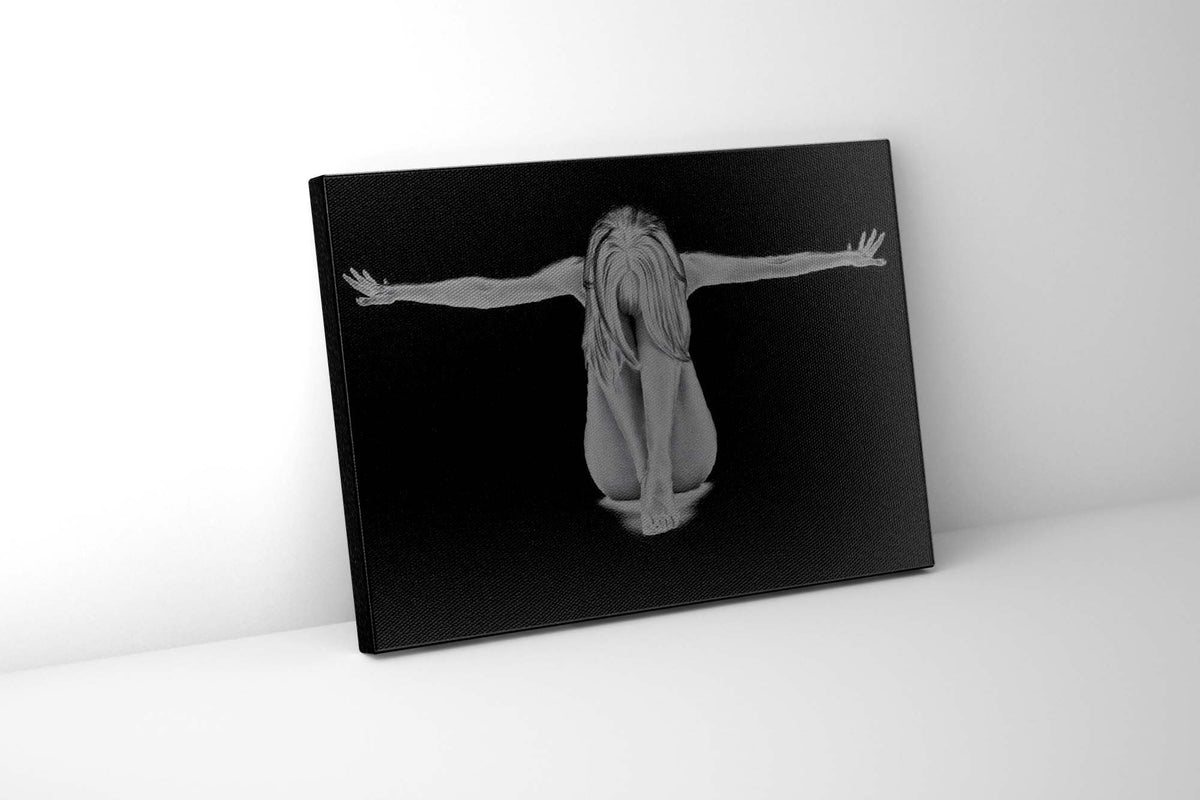 Canvas Wall Art decor-Span - Feminine Modern Art- Silver varnish