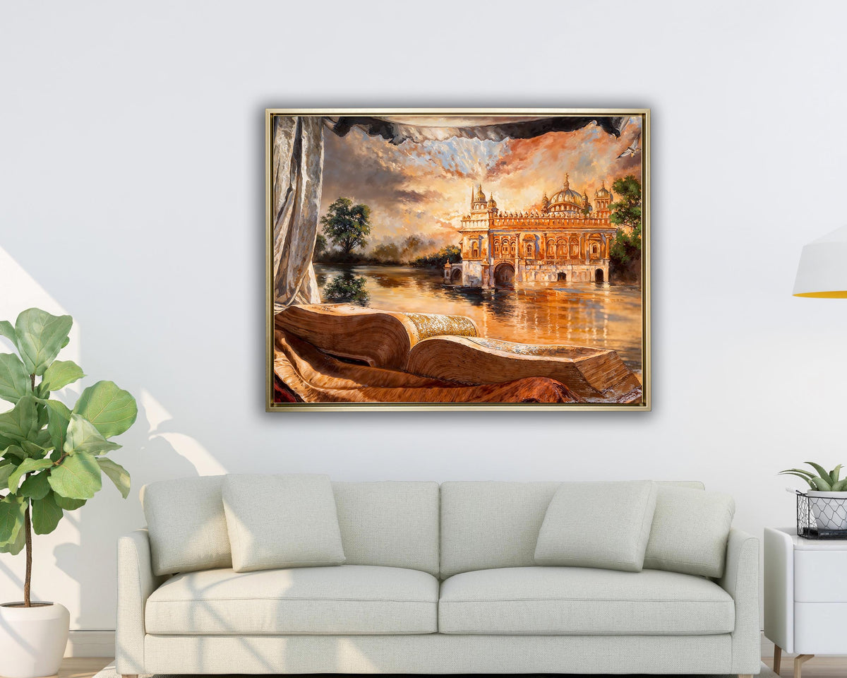 Wall Art -Ancient Golden Temple- Spiritual Wall Decor
