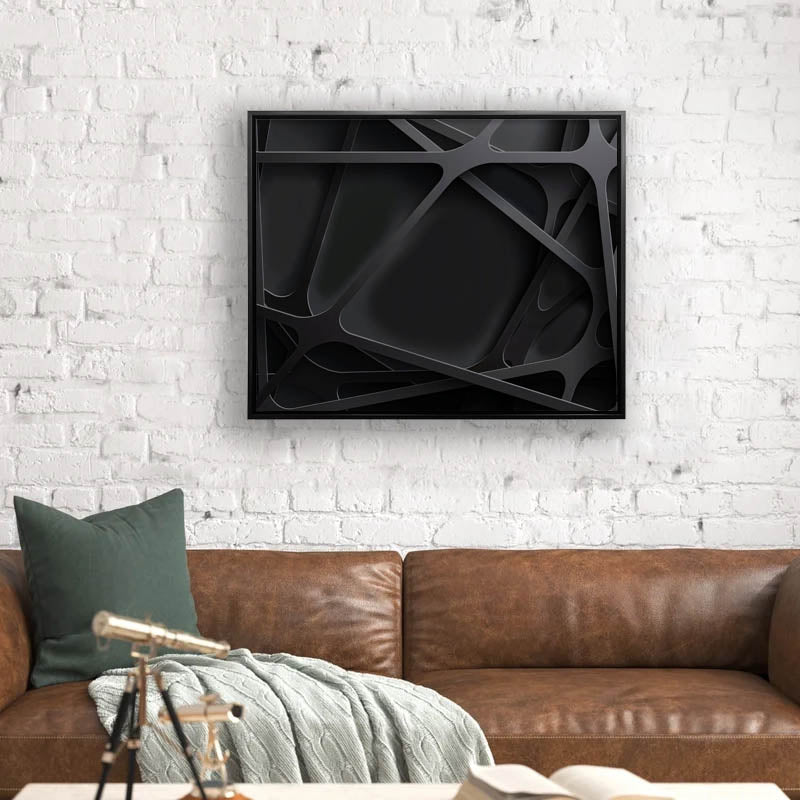 Wall Art-3 D Black-Canvas Printed-Artwork