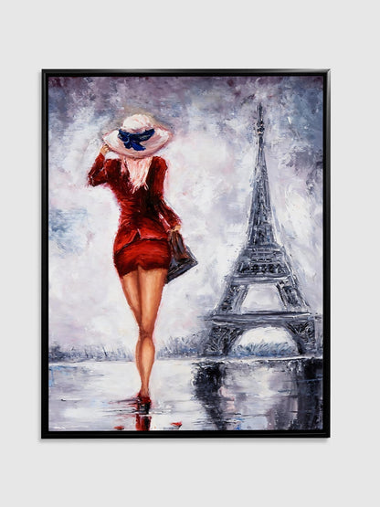 Wall Art Girl Eiffel Tower-Fine Artwork-Wall Art-Abstract