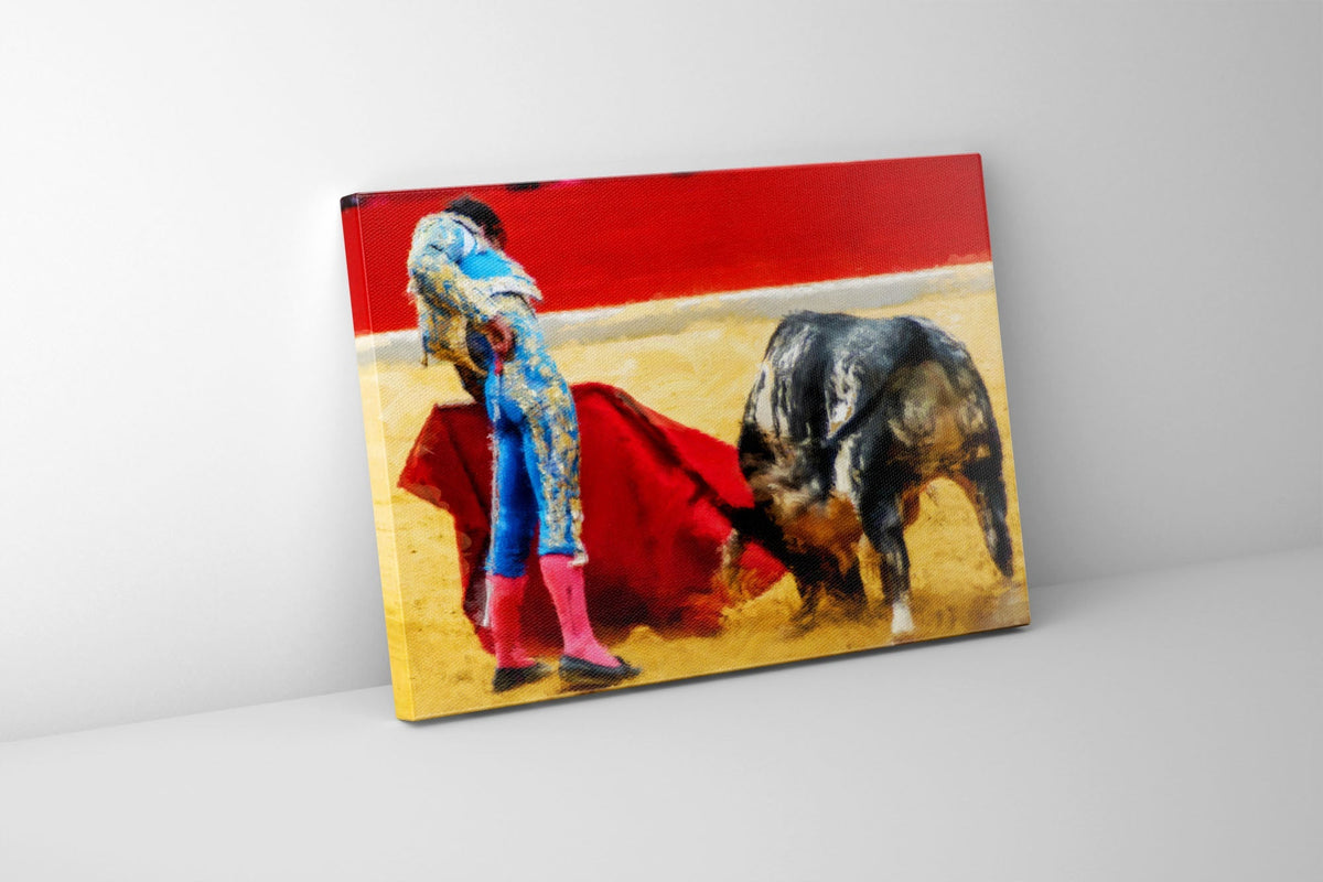Traditional Matador & Bull Canvas Wall Art | 47 × 35 inches