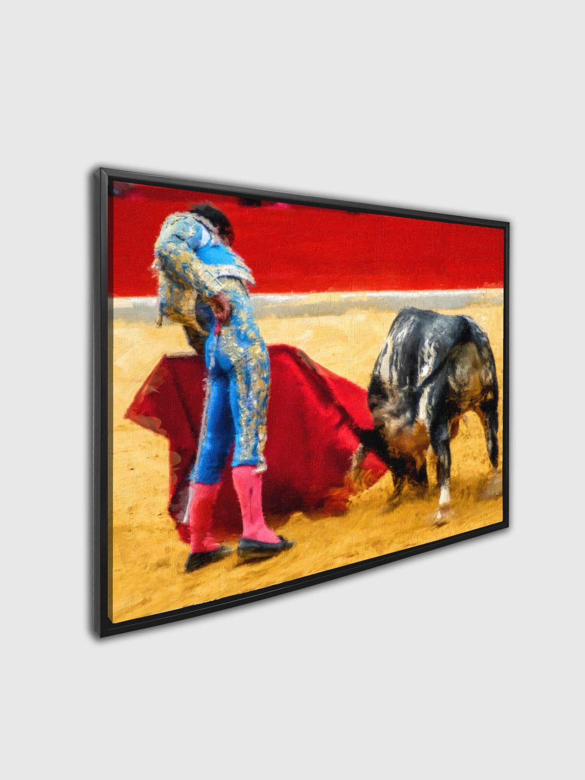 Traditional Matador & Bull Canvas Wall Art | 47 × 35 inches