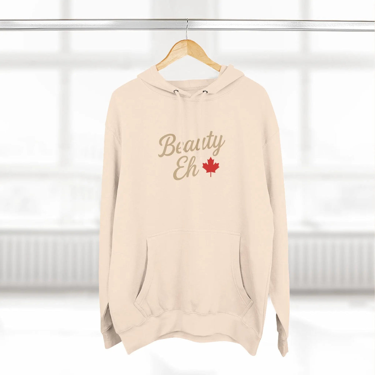 Beauty Eh Canadian Hoodie - Maple Leaf Pride Pullover Sweatshirt - Womens Canada Day Apparel - Cozy Fleece Lined Hooded Sweatshirt