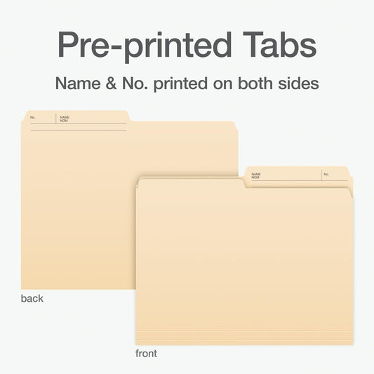 Pendaflex File Folders, 100-Pack, Letter Size, 1/2-Cut Reversible Tab, Manila, for File Cabinets, File Organizer, Corporate Office, School and Business Document Organization 🍁 All In One Marketplace Canada