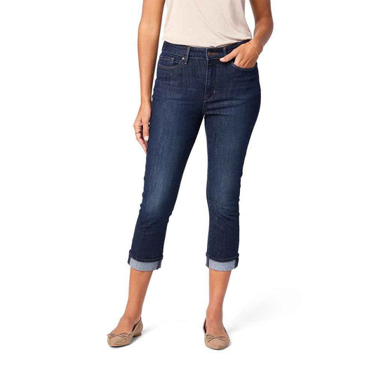 Levi Strauss Signature Gold Women's Mid-Rise Slim Fit Capris (Available in Plus Size), (New) Dark Orbit, 12 🍁 All In One Marketplace Canada