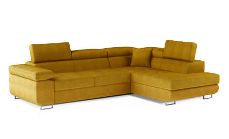 Anton Storage Sleeper Sectional Sofa - Mustard