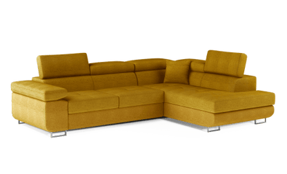 Anton Storage Sleeper Sectional Sofa - Mustard