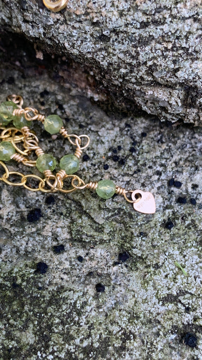Peridot Bloom Necklace – Handcrafted Yellow Gold Fill August Birthstone