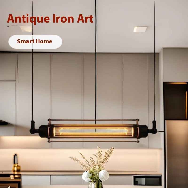 Restaurant Bar Counter Cafe Retro Nostalgic Iron Small Iron Cage Chandelier