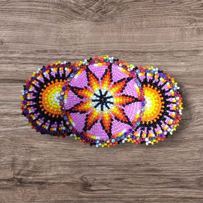 Pink  Native American Beaded Barrettes