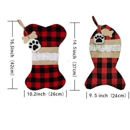 Christmas Pet Socks Gift Bag, Polyester Holiday Stockings