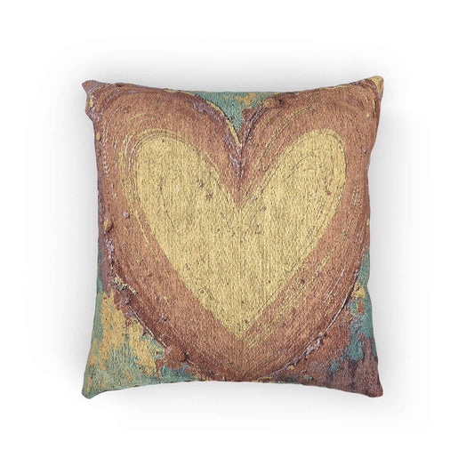 Rustic Heart Woven Pillow | Boho Farmhouse Throw Pillow