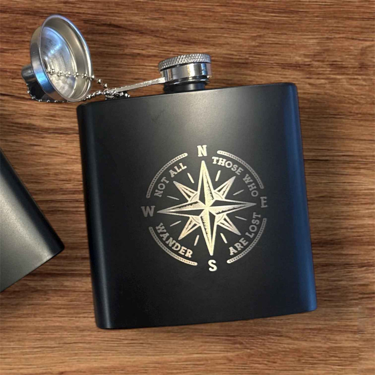 Engraved Whiskey Flask
