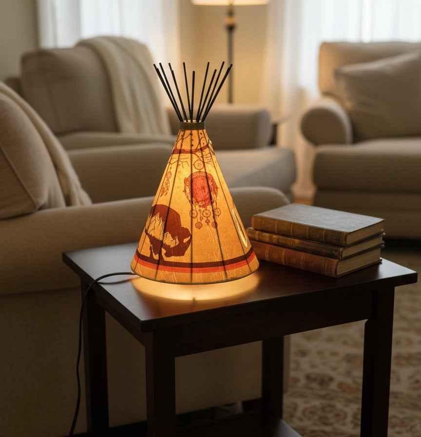 Traditional Buffalo Teepee Lamp