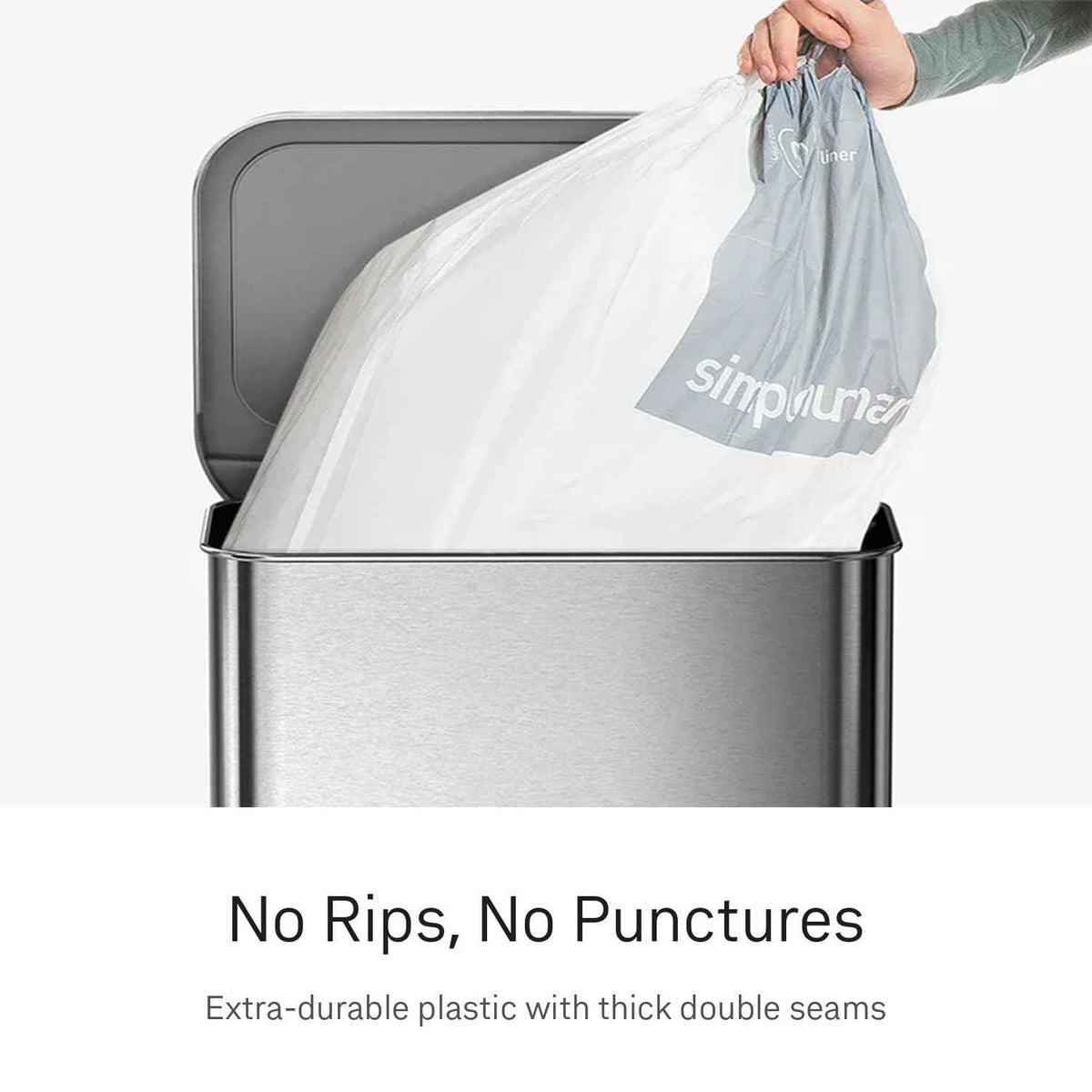 simplehuman Code B 90 Count, Dispenser Pack Custom Fit Liners, Drawstring Trash Bags, 6L / 1.6 Gallons, White 🍁 All In One Marketplace Canada