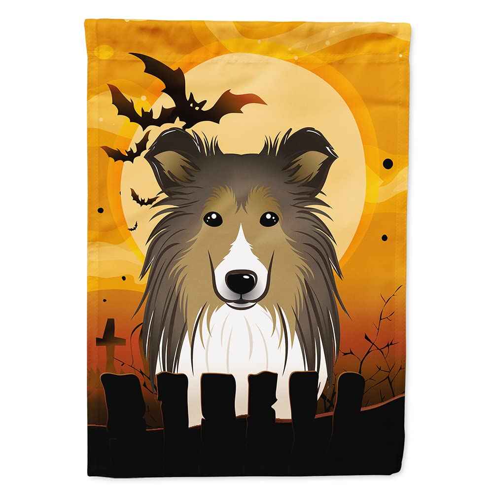 Caroline's Treasures BB1800CHF Halloween Sheltie Canvas House Size Flag, Multicolor, Large