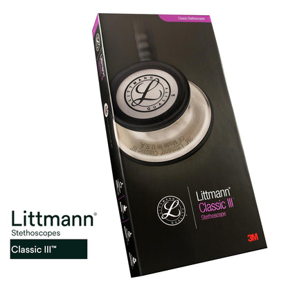 3M Littmann Classic III Monitoring Stethoscope, 5803, More Than 2X as Loud*, Weighs Less**, Stainless Steel Black-Finish Chestpiece, 69 cm (27") Black Tube, Stem and Headset 🍁 All In One Marketplace Canada