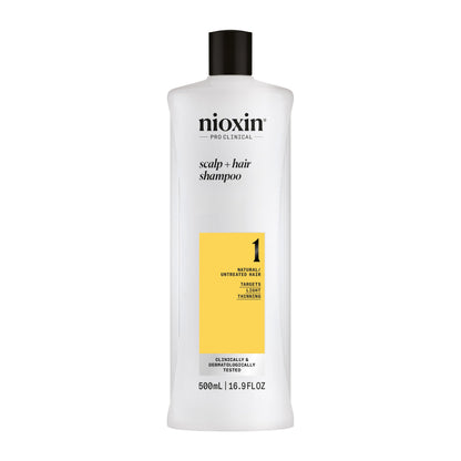 Nioxin System 1 Scalp + Hair Thickening Shampoo | For Natural Hair with Light Thinning | Strengthen Against Breakage with Niacinamide & Biotin | 16.9 Fl Oz 🍁 All In One Marketplace Canada