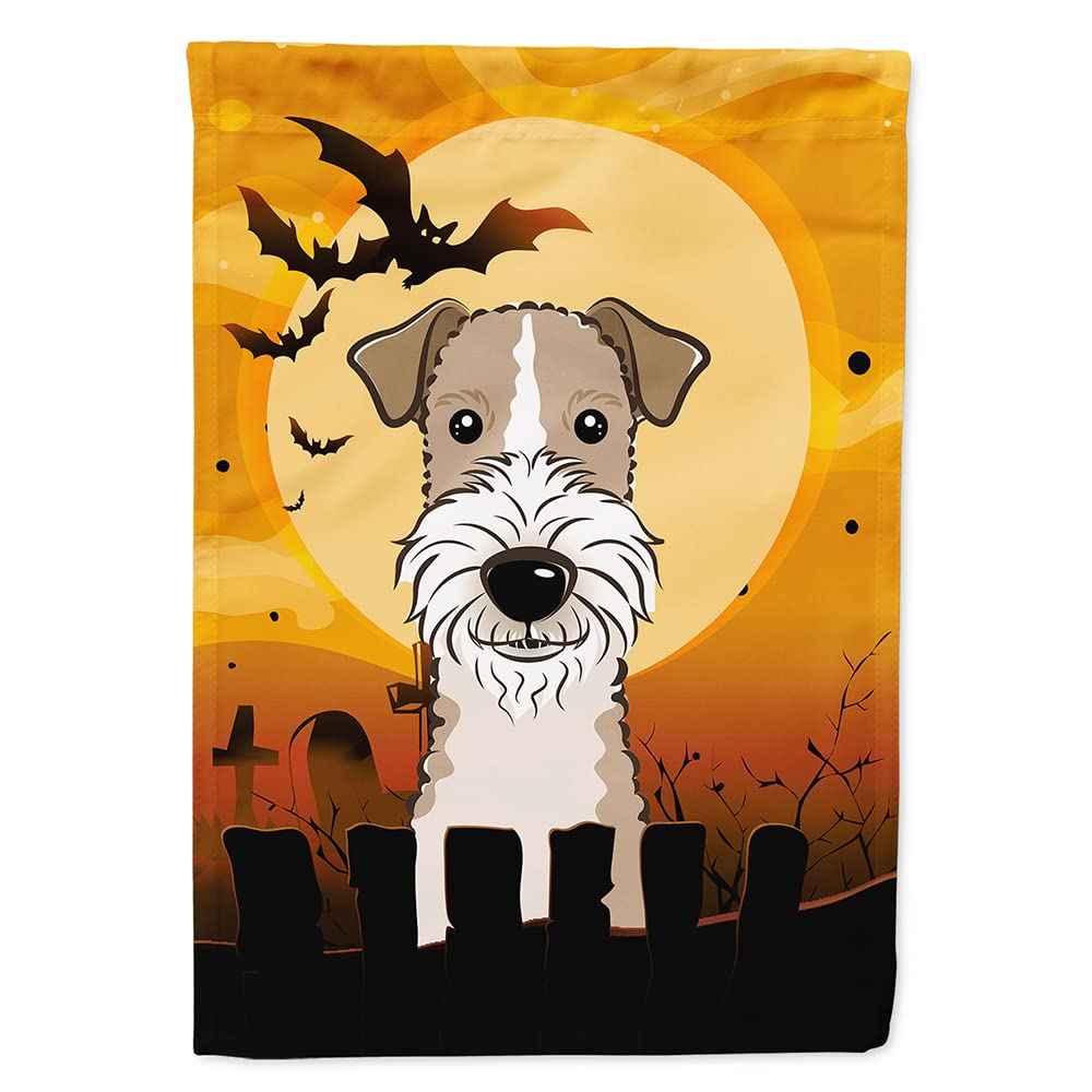 Caroline's Treasures BB1805CHF Halloween Wire Haired Fox Terrier Canvas House Size Flag, Multicolor, Large