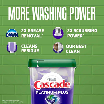 Cascade Platinum Plus Dishwasher Detergent Pods, Dish Detergent Soap, Lemon Scent, 51 Count 🍁 All In One Marketplace Canada