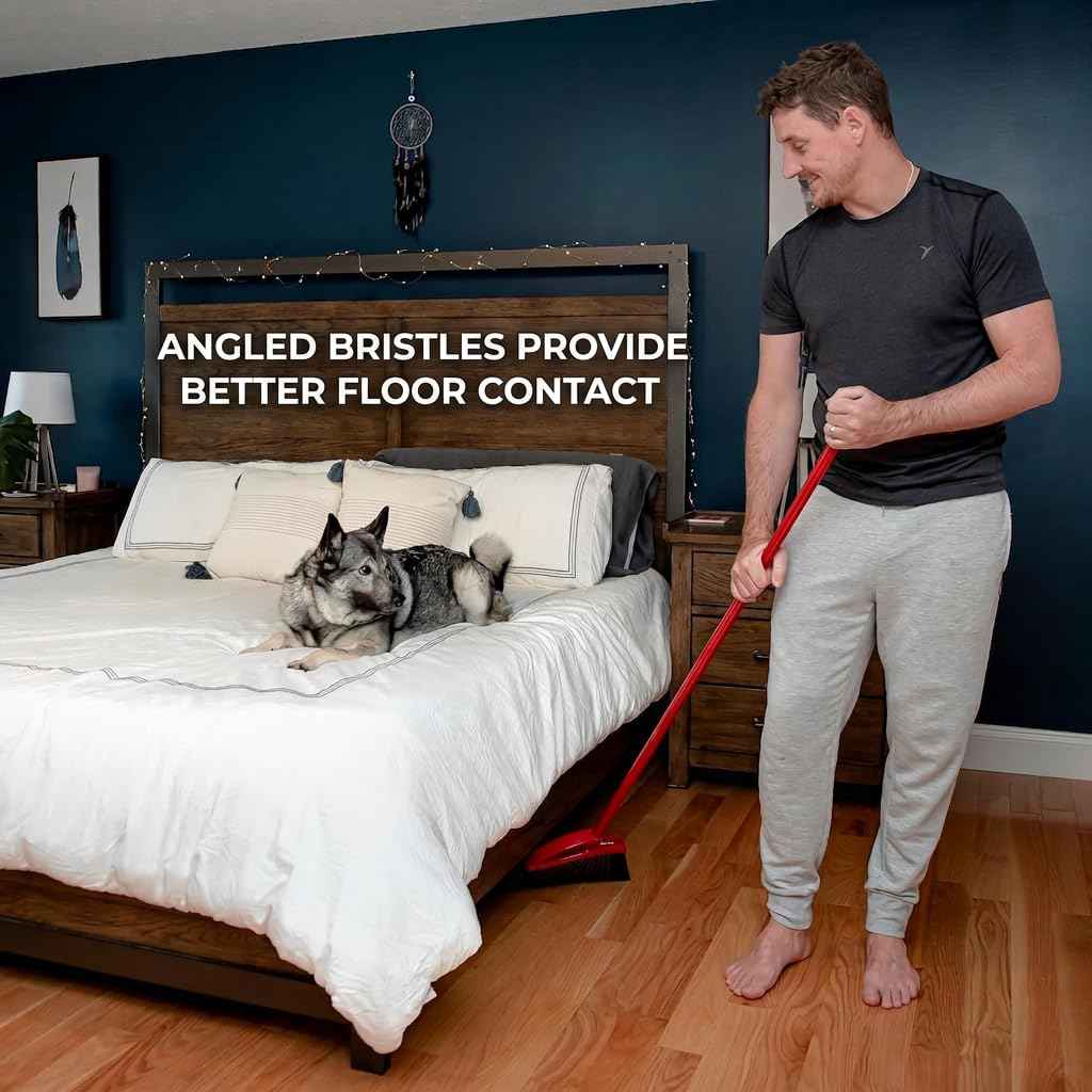 Vileda Pet Pro Broom with Step-On Dustpan and 3-Piece Handle | Remove 99% Dust and Dirt in One Sweep 🍁 All In One Marketplace Canada