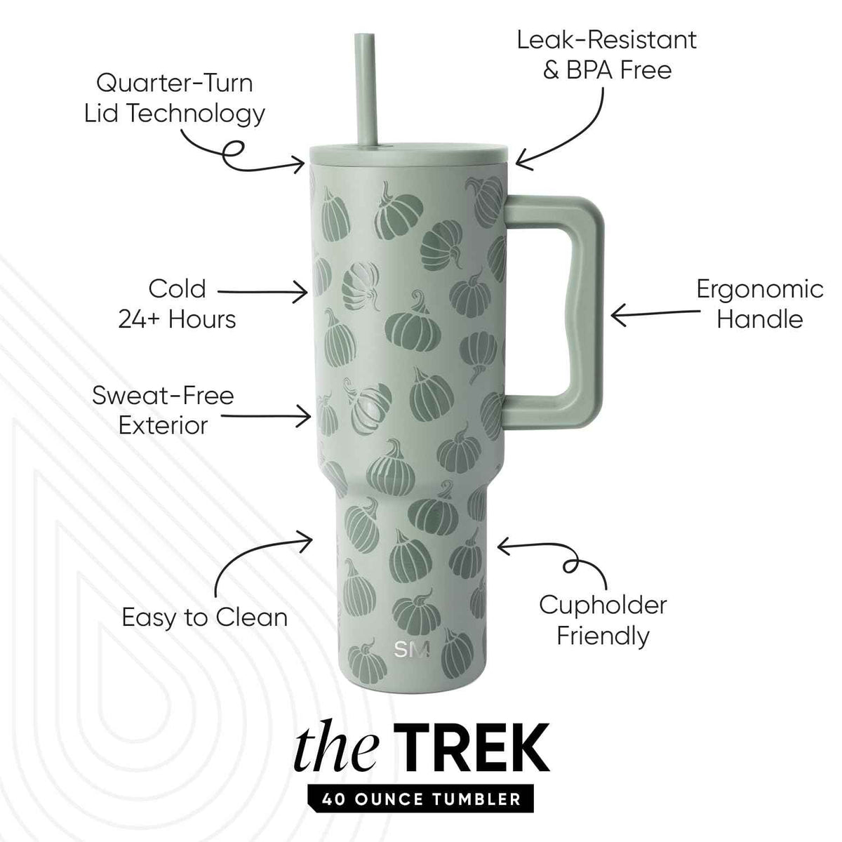 Simple Modern Halloween Tumbler with Handle | 40oz | Pumpkins