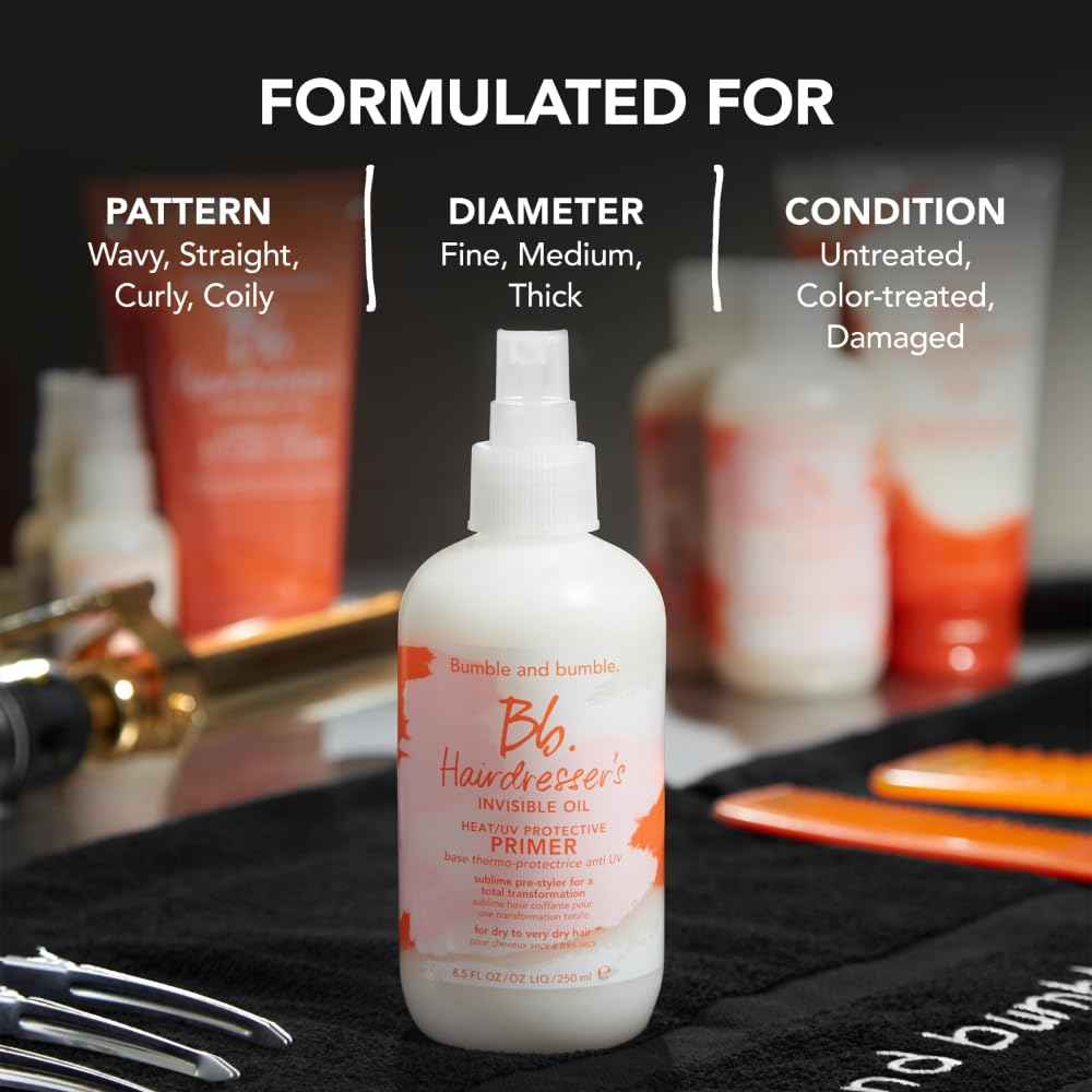 Bumble and bumble. Hairdresser's Invisible Oil Heat/UV Protection Leave-In Conditioner Hair Primer | Hydrating, Anti Frizz, Color Safe | Straight, Coily | With Argan Oil + Coconut Oil, 250 ml 🍁 All In One Marketplace Canada