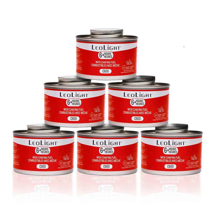 6 Pack Chafing Fuel 6 Hour Burn – Odorless, Smokeless & Spill-Proof Wick, 7.8oz Food Warmer Fuel for Chafing Dish Buffet Set & Catering Use, LeoLight 🍁 All In One Marketplace Canada