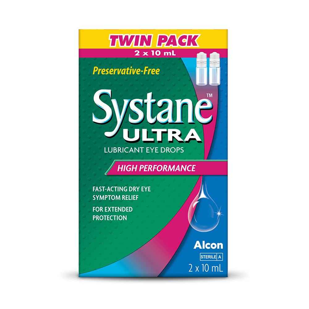 Systane Ultra Preservative Free Lubricant Eye Drops for Dry Eyes, Fast Acting Dry Eye Relief - 2 x 10ml 🍁 All In One Marketplace Canada