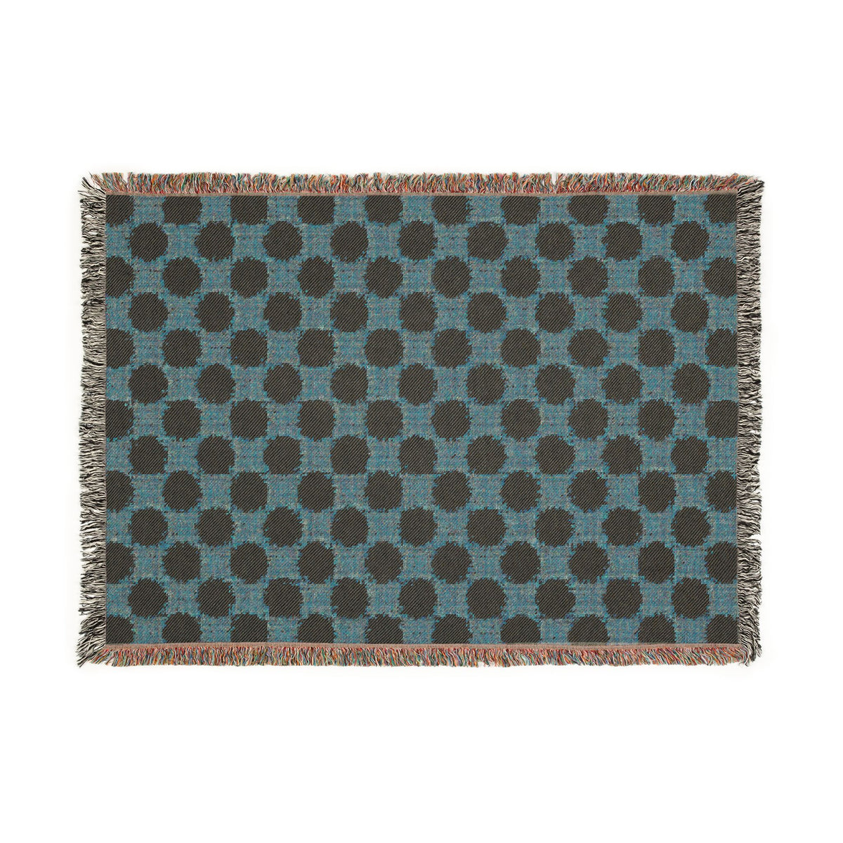 Geometric Checkered Woven Throw Blanket