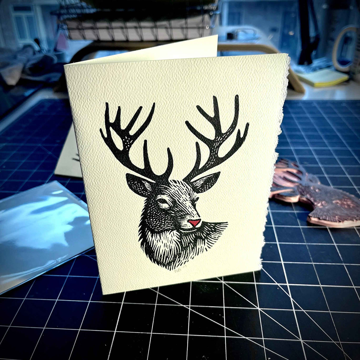 Guide My Slay Tonight Holiday Card | LINOCUT CARD