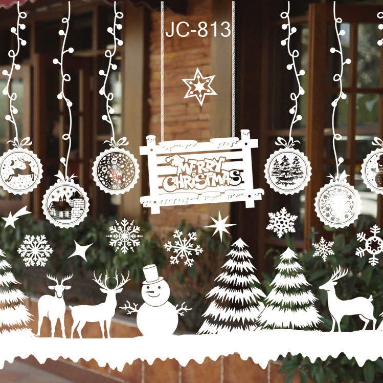 Christmas Window Stickers – Static Cling Holiday Decals, 2 Sheets