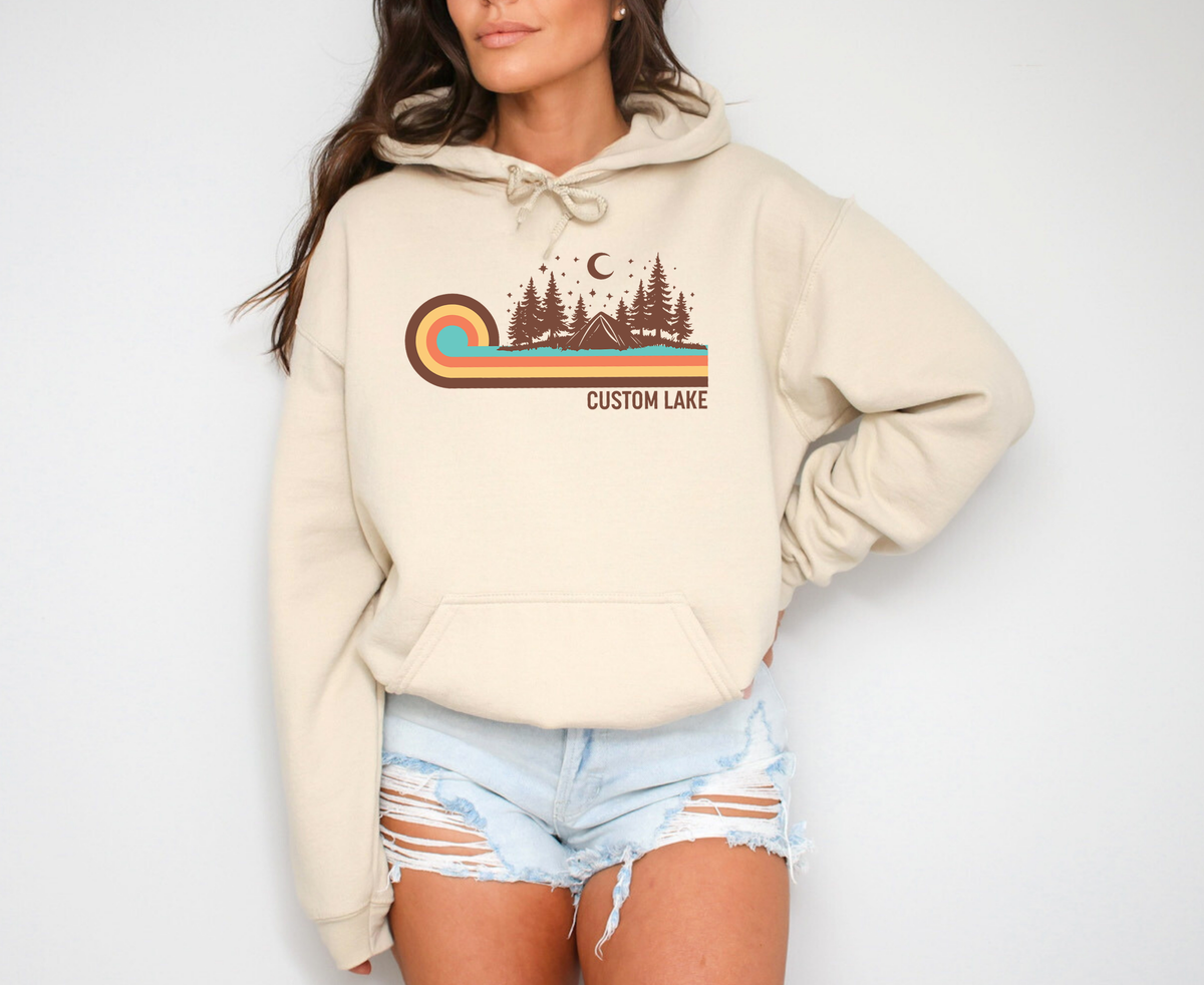Retro 70s Camping Unisex Hoodie | Lake Apparel