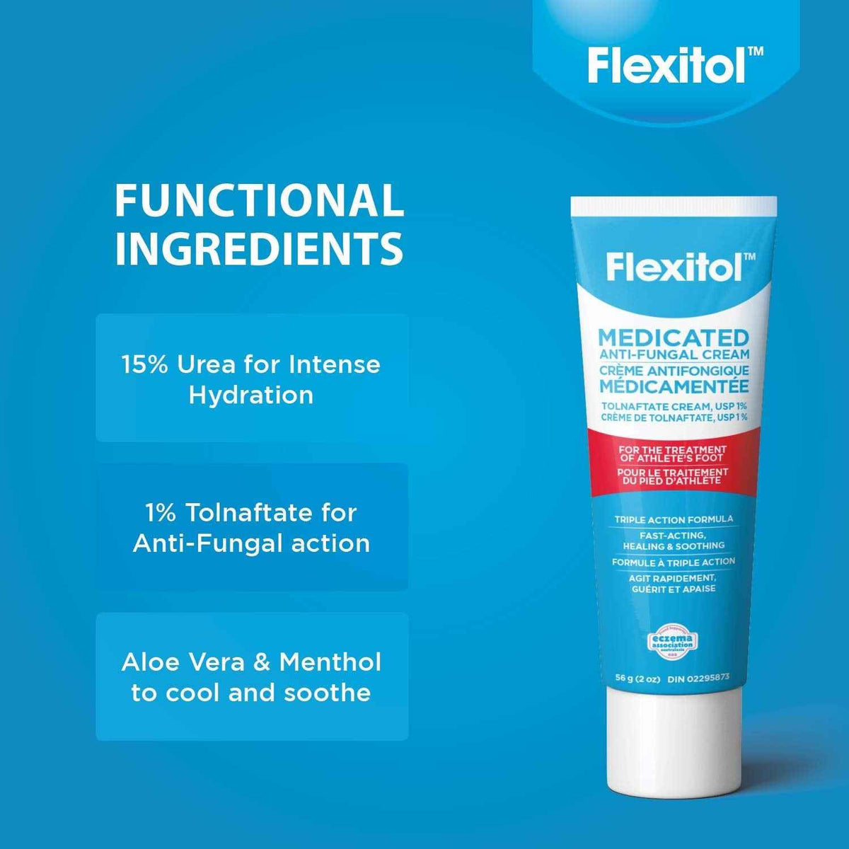 Flexitol Medicated Anti-Fungal Cream for Athlete's Foot - Best OTC Treatment for Foot Fungus & Fungal Infections, Effective Anti-Fungal Cream for Feet (56g) 🍁 All In One Marketplace Canada