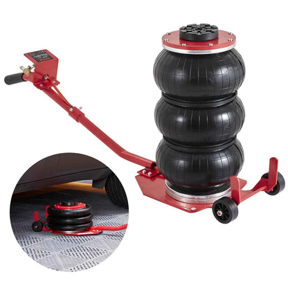 VEVOR Air Jack, 3 Ton/6600 lbs Triple Bag Air Jack, Airbag Jack with Six Steel Pipes, Lift up to 17.7 inch/450 mm, 3-5 s Fast Lifting Pneumatic Jack, with Long Handles for Cars, Garages, Repair, (Red) 🍁 All In One Marketplace Canada