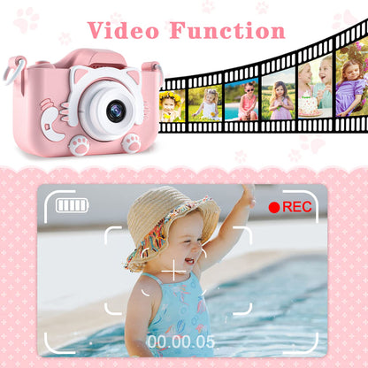 CIMELR Kids Camera Toys for 3 4 5 6 7 8 9 10 11 12 Year Old Boys/Girls, Kids Digital Camera for Toddler with Video, Christmas Birthday Festival Gifts for Kids, Selfie Camera for Kids, 32GB SD Card 🍁 All In One Marketplace Canada
