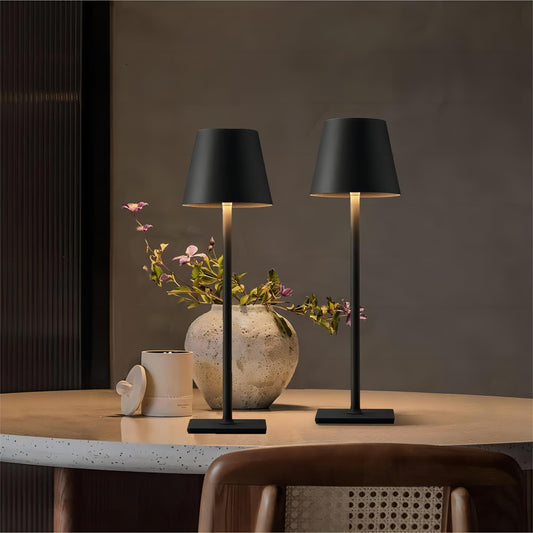 Ophouliy Set of 2 Cordless Table Lamps, LED Rechargeable Battery Operated Desk Lamps with 3 Color Stepless Dimmable, IP54 Waterproof Portable for Outdoor Patio Bar Restaurants Bedroom Bedside (Black) 🍁 All In One Marketplace Canada