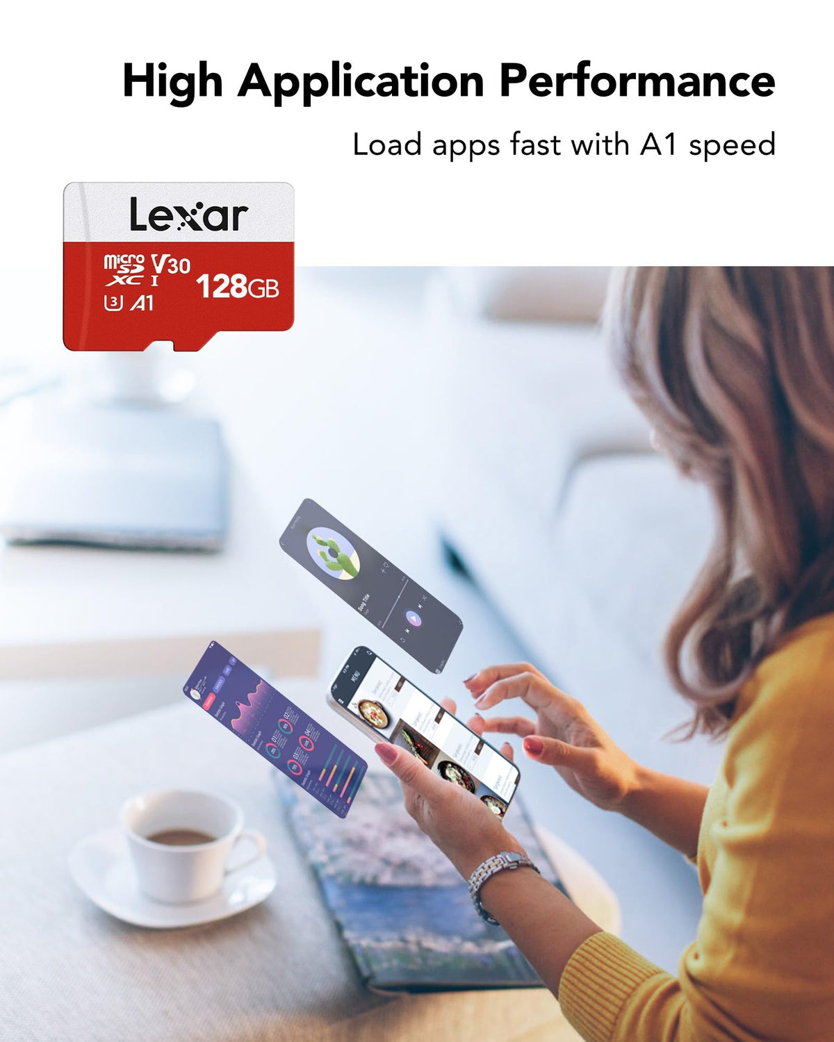Lexar 128GB Micro SD Card, microSDXC UHS-I Flash Memory Card with Adapter - Up to 100MB/s, A1, U3, Class10, V30, High Speed TF Card 🍁 All In One Marketplace Canada