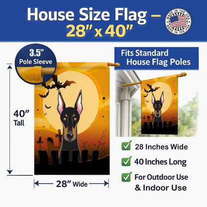 Caroline's Treasures BB1803CHF Halloween Doberman Canvas House Size Flag, Multicolor, Large